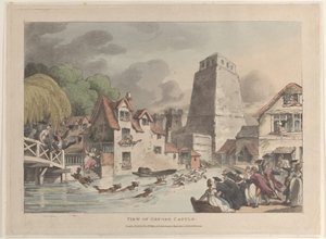 牛津城堡景观，1809年，1809年。 作者 托马斯·罗兰森