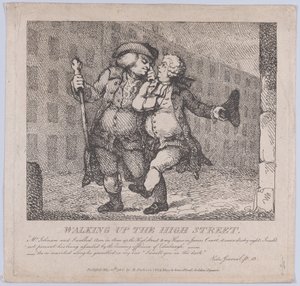 走上高街，爱丁堡风景优美的博斯韦尔，部分F...，1786年5月15日。 作者 托马斯·罗兰森