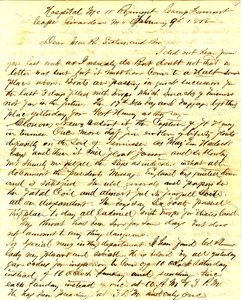 1862年2月9日署名T.S. Hawley，医院第11密苏里步兵营，弗里蒙特营，吉拉多角，给家人的信。 作者 托马斯·S·霍利