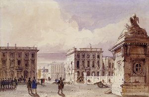 贝尔维尤酒店和d&39;Amitie Cafe咖啡馆，布鲁塞尔，1830年 作者 托马斯·肖特男孩