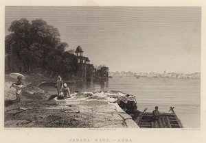阿格拉的Jahara Baug（雕刻）。