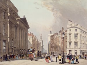 Mansion House和Cheapside，来自&39;London As It&39;，雕刻和酒吧。由艺术家，1842年 作者 托马斯·肖特男孩