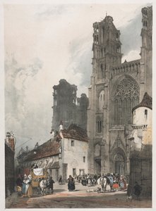 如画的建筑在巴黎，根特，安特卫普，鲁昂：拉昂，法国，1839年。 作者 托马斯·肖特男孩