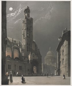 风景如画的巴黎，根特，安特卫普，鲁昂的建筑：圣艾蒂安·杜蒙...，1839年。 作者 托马斯·肖特男孩
