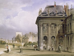 从巴黎学院看Ile de la Cite，约1830-39（水彩画）。 作者 托马斯·肖特男孩