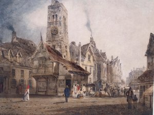 集市广场的景观，约1832年 作者 托马斯·肖特男孩