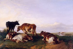 景观和牛》，1868年 作者 托马斯·西德尼·库珀