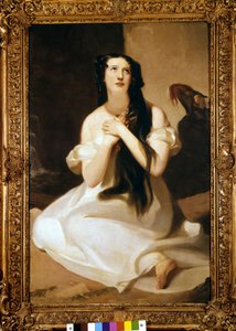 Mary Ann Paton (Mrs Wood) (1802-1864) 英国歌手的肖像。 托马斯·萨利（Thomas Sully）的绘画。