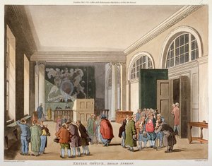 伦敦市老布罗德街的税务局内部，1810年