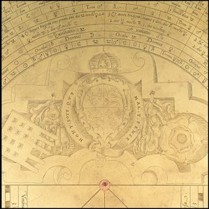 星盘：正面细节，约 1552 年（青铜） 作者 托马斯和萨顿亨利 (c.1624 65) 双子座