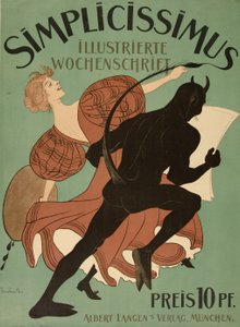 Simplicissimus Illustrierte Wochenschrift》封面，1896 年出版（彩色印刷版） 作者 托马斯·西奥多·海涅
