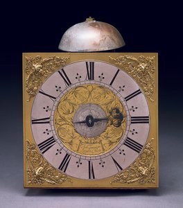 查尔斯二世30小时大壳钟的方形表盘，约1680年（混合媒体）
