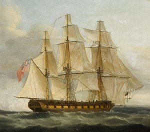 英国 Boreas 号护卫舰俘获法国 Le Serene 号护卫舰 作者 托马斯·惠特科姆