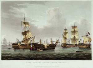 威廉-霍瑟姆勋爵（1736-1813 年）于 3 月 14 日领导的海战 作者 托马斯·惠特科姆