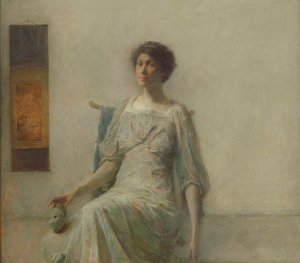 戴着面具的女士，1911年 作者 托马斯·威尔默·杜温