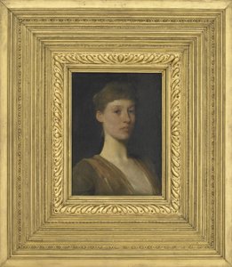 一个年轻女孩的肖像，1888年 作者 托马斯·威尔默·杜温