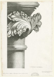 利奇菲尔德大教堂内部-雕刻的叶子：石版画，nd [?19世纪] (印刷品) 作者 托马斯·威特兰·阿特金森