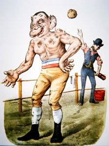 失败者》或《扔掉海绵》，Currier & Ives公司于1883年出版的获奖漫画（彩色平印）。