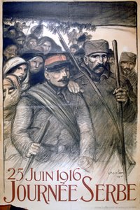 1916年6月25日-塞尔维亚日，法国第一次世界大战海报，1916年