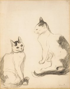 两只猫；两只猫 作者 西奥菲勒·亚历山大·斯坦伦