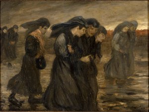 工人的回归 La rentrée des ouvrières, 1903. 作者 西奥菲勒·亚历山大·斯坦伦