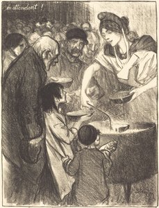等待中的服务员，1895年。 作者 西奥菲勒·亚历山大·斯坦伦
