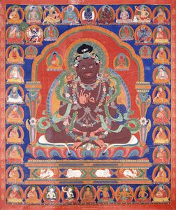 描绘唐代佛像的唐卡c。 1600 作者 藏族学校