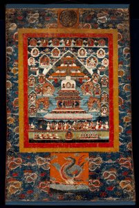 纪念Thangka为Bhimaratha Rite，1850-75（棉布上的矿物颜料） 作者 藏族学校