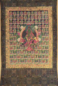绿色塔拉，（棉花上的水粉和镀金） 作者 藏族学校