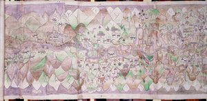Tsari rongkor的中心部分（彩绘布） 作者 藏族学校