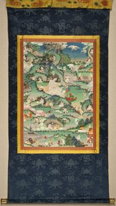 米拉日巴唐卡的生活场景，18世纪晚期。 作者 藏文化