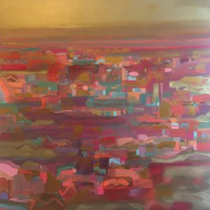 金色天空 橙色条纹 地平线 作者 蒂芙尼·林奇