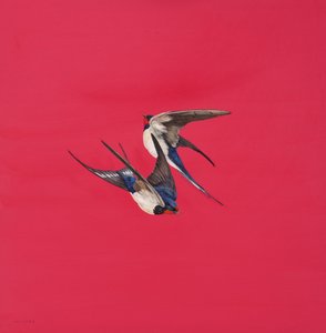 漩涡红色，水彩和水彩板上的guache，50.8 x 50.8厘米