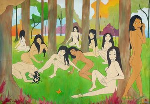 链条上的10个环节，2002年，布面油画