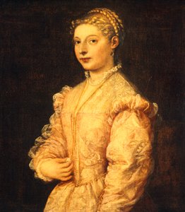 拉维尼娅-维切利奥或年轻女子的肖像，提香（约1490-1576），布面油画，84x73厘米