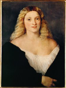 身着黑色连衣裙的年轻女子 ... 作者 提香（c.1488-1576）