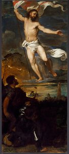 息肉 Averoldi 的中央面板复活。 Tiziano Vecellio 在木头上作画，名为 Titian（约 1490-1576），16 世纪布雷西亚，圣纳扎罗和塞尔索教堂 作者 蒂齐亚诺·韦切利（Tiziano Vecelli）