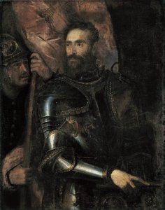 皮埃尔-路易吉-法尔内塞1503-1547的肖像，约1546年。 作者 提香
