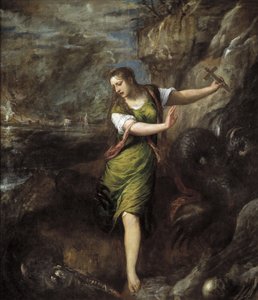 圣玛格丽特，C。 1565 作者 蒂齐亚诺·韦切利（Tiziano Vecelli）