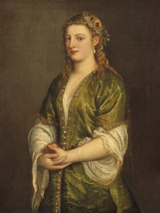 拿着苹果的女人，约1550年。