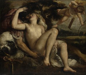 火星，金星和丘比特，约1530年 作者 蒂齐亚诺·韦切利（Tiziano Vecelli）
