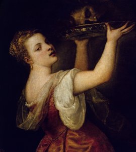 莎乐美带着施洗者圣约翰的头，1549年 作者 蒂齐亚诺·韦切利（Tiziano Vecelli）