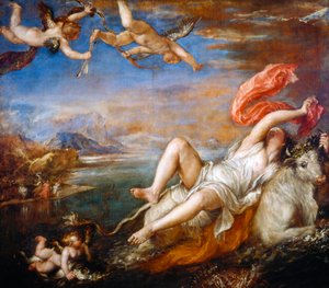欧罗巴强奸案，1560-1561年 作者 蒂齐亚诺·韦切利（Tiziano Vecelli）