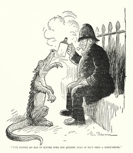 "我在他身上热了一罐咖啡，比他是一个精神火炉还要快"（Litho）。 作者 汤姆·布朗
