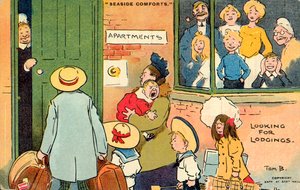 海滨舒适，寻找住处（彩色石版画）