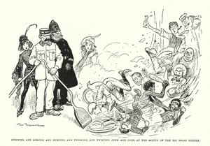 在大铜管口一遍又一遍地旋转、踢打、碰撞、扭动、扭曲（litho）。 作者 汤姆·布朗