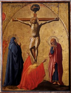 受难 - 面板上的蛋彩画 作者 Tommaso Masaccio