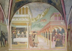 希律王的宴会，来自施洗者圣约翰的生命周期 作者 Tommaso Masolino da Panicale