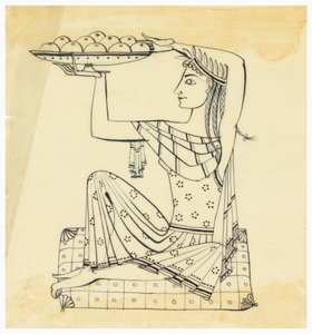 银质雕刻的设计：坐着的女人 作者 汤米·帕辛格