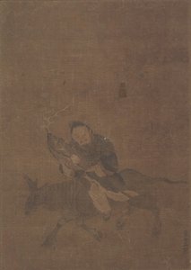 道教的骑角兽。 作者 童仁义